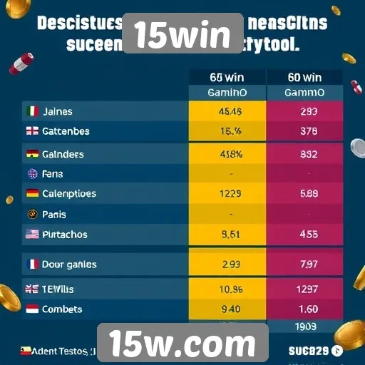 Estatísticas de ganhos dos jogadores em 15win